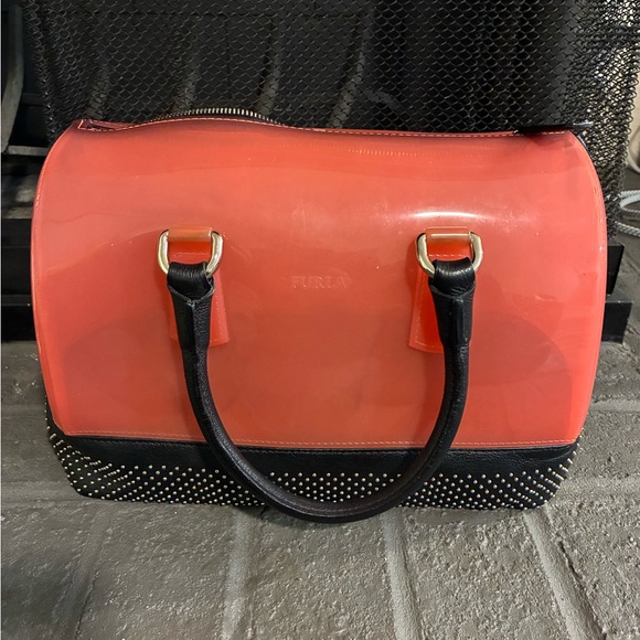 Furla Coral Dome Satchel with Black Studded Base - Picture 2 of 6